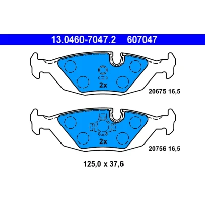 Bilde av ATE 13.0460 7047.2 Bremseklosser klargjort for slitasjeindikator, ekskl. slitasjevarselkontakt BMW: 5 Sedan