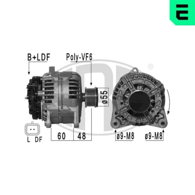 Bilde av ERA 209028A Dynamo 14V 150A NISSAN: Qashqai / Qashqai+2 I, Note NV200 Varebil Stasjonsvogn, RENAULT: Kangoo I Express, MEGANE 2 Kombi