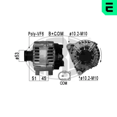 Bilde av ERA 210877A Dynamo 14V 150A FORD: S Max Mk1, MONDEO 4 Turnier, KUGA 2, VOLVO: V70 3, V50, C30