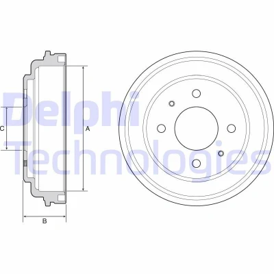 Bilde av DELPHI BF546 Bremsetrommel uten ABS sensorring, hjullager 222