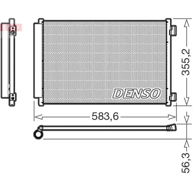 Bilde av DENSO DCN09146 Kondensator R 134a FIAT: 500 Hatchback