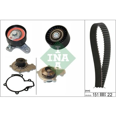 Bilde av INA 530 0572 30 vannpumpe + Registerreimsett med OPEL: Antara, CHEVROLET: Nubira Stasjonsvogn, Lacetti Stasjonsvogn