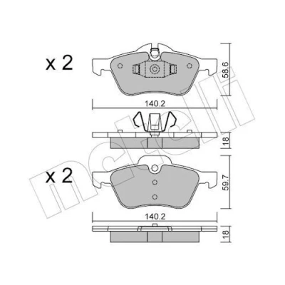 Bilde av Bremseklosser sett METELLI 22 0555 0