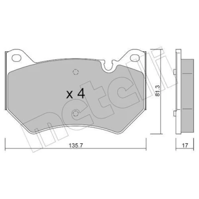 Bilde av METELLI 22 1170 0 Bremseklosser klargjort for slitasjeindikator AUDI: Q5