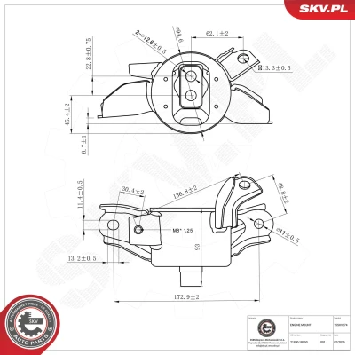 Bilde av Lagring, motor, Venstre Esen skv 75SKV274 hyundai, kia OE 21830 1R000, 1R050, 1W200