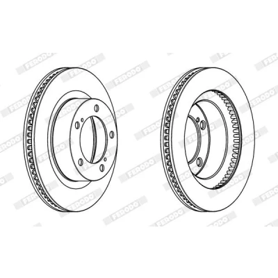Bilde av FERODO PREMIER DDF1798C 1 Bremseskiver 340 32 5 150 ventilert belagt uten tilbehør TOYOTA: Land Cruiser 200