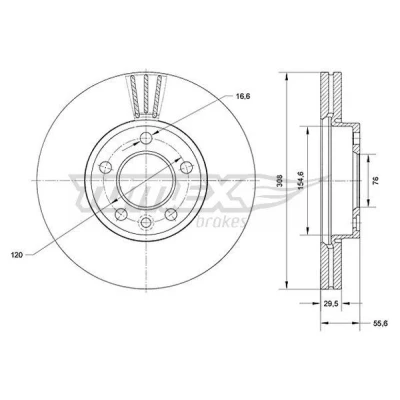 Bilde av Bremseskive TOMEX Brakes TX 71 04