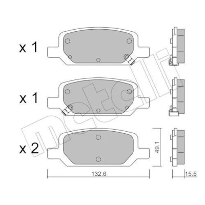 Bilde av METELLI 22 1278 0 Bremseklosser med akustisk slitasjevarsel TESLA: Model 3