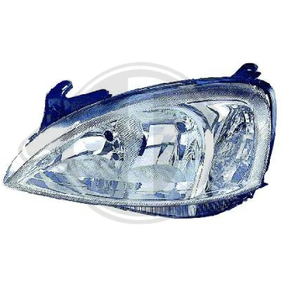 Bilde av DIEDERICHS 1813980 Frontlykter høyre H7/H7 transparent OPEL: Corsa C Hatchback, Combo Varebil / Stasjonsvogn