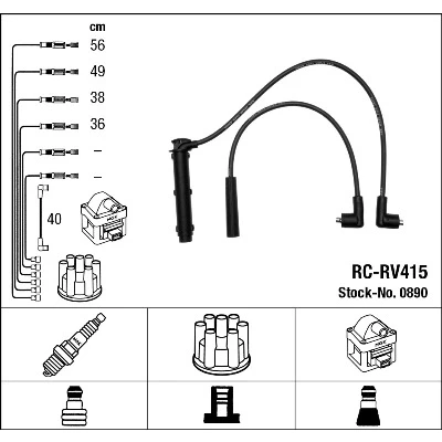 Bilde av NGK 0890 Pluggledninger 5 MG: MGF Cabrio