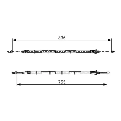 Bilde av BOSCH 1 987 482 800 Bremsekabel 836, 755 RENAULT: SCENIC 2