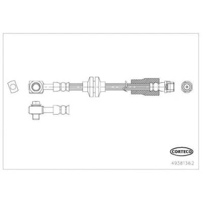 Bilde av CORTECO 49381362 Bremseslange 500mm