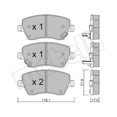 Bilde av Bremseklosser sett METELLI 22 0485 2