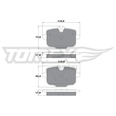 Bilde av TOMEX brakes TX 17 36 Bremseklosser bakaksel klargjort for slitasjeindikator BMW: 5 Touring, Sedan, 7