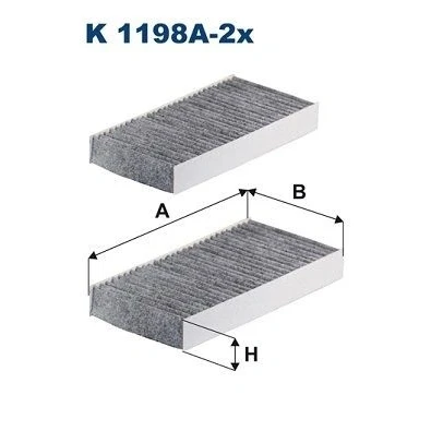 Bilde av FILTRON K 1198A 2x Kupéfilter Karbonfilter 225 112 30 HONDA: CR V 2, CIVIC 8