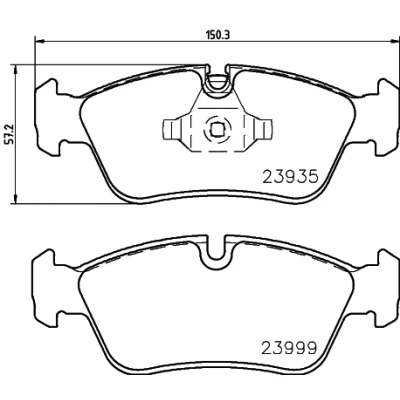 Bilde av HELLA 8DB 355 011 281 Bremseklosser klargjort for slitasjeindikator BMW: 3 Sedan, 1 Hatchback