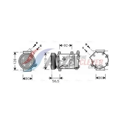 Bilde av PRASCO CNAK242 Kompressor SD7C16 R 134a PEUGEOT: 3008 I, 508 I SW, CITROËN: C4 Hatchback