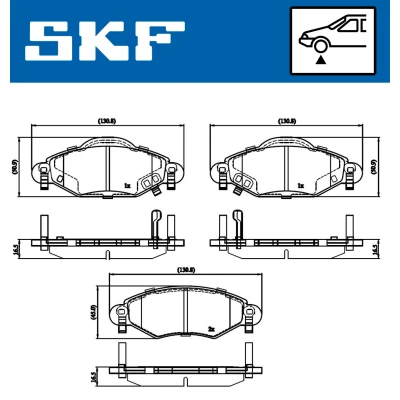 Bilde av SKF VKBP 80383 A Bremseklosser med akustisk slitasjevarsel