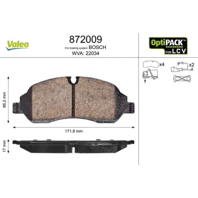 Bilde av Bremseklosser sett VALEO 872009
