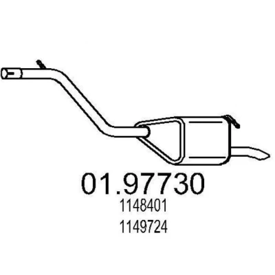 Bilde av MTS 01.97730 Sluttlyddemper 1050mm