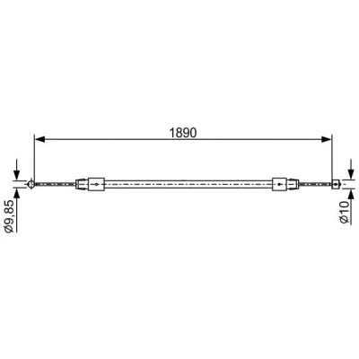 Bilde av BOSCH 1 987 482 444 Bremsekabel 1890 VOLKSWAGEN: Touareg I