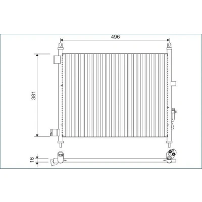 Bilde av VALEO 822630 Kondensator uten tørker Aluminium 378