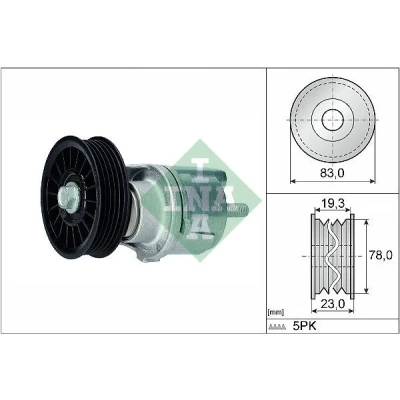Bilde av INA 534 0185 10 Spennarm, kilerem med ribber AUDI: A4 B5 Avant