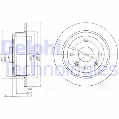 Bilde av DELPHI BG4091 Bremseskiver 258 11 4 fullt ut oljet ubehandlet uten hjullager, ABS sensorring CHEVROLET: Lacetti Sedan, Nubira Stasjonsvogn