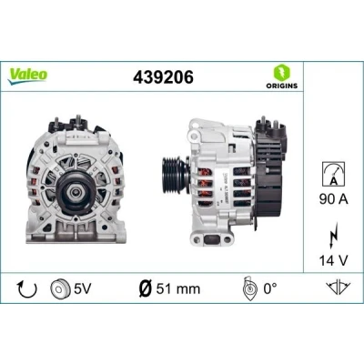 Bilde av VALEO 439206 Dynamo 14V 90A MERCEDES BENZ: A Klasse