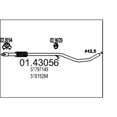Bilde av Eksosrør MTS 01.43056
