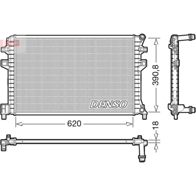 Bilde av DENSO DRM02018 Radiator 620 391 18 VOLKSWAGEN: Golf 7, 7 Variant, SKODA: Superb III Stasjonsvogn