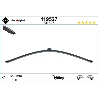 Bilde av Vindusvisker Swf Visioflex Rear 119527 350mm bak Rammeløs med integrert spyledyse PORSCHE: Cayenne, Panamera Sport Turismo, BMW: X1