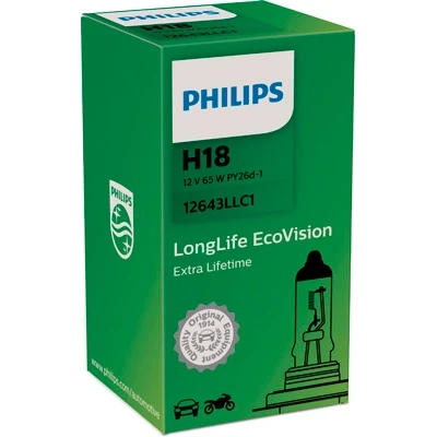 Bilde av Halogenpære PHILIPS LongLife EcoVision H18 PY26d 1, ford ecosport, peugeot 2008 ii, 208 ii