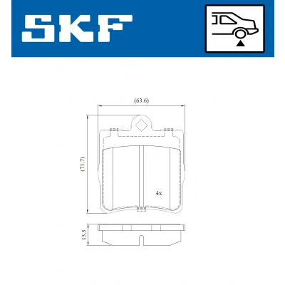 Bilde av SKF VKBP 90434 Bremseklosser ikke klargjort for slitasjeindikator MERCEDES BENZ: E Klasse T modell, C Sedan