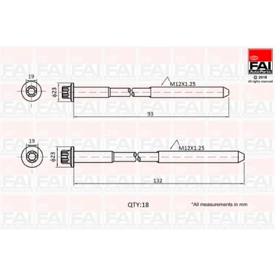 Bilde av FAI AutoParts B2201 Sylindertoppskrue 18 HYUNDAI: Terracan
