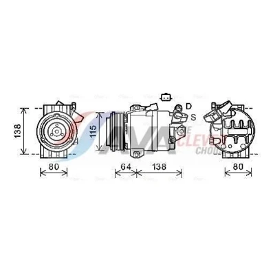 Bilde av PRASCO RTAK565 Kompressor DKS17 R 134a