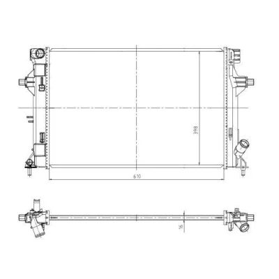 Bilde av NRF 550035 Radiator Aluminium 610 410 16 Kjøleribber loddet