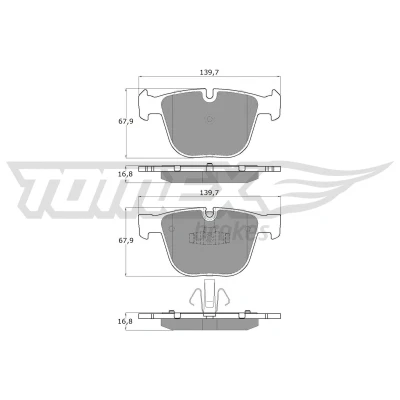 Bilde av TOMEX brakes TX 16 67 Bremseklosser bakaksel klargjort for slitasjeindikator BMW: 7, 5 GT