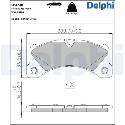 Bilde av Bremseklosser sett DELPHI LP3730