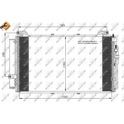 Bilde av NRF EASY FIT 35477 Kondensator med tørker, tetningsring 12,9 8,2 Aluminium 605