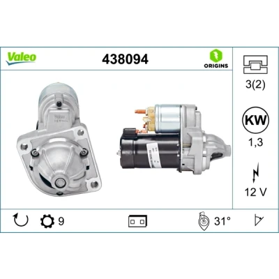 Bilde av VALEO NEW ORIGINAL PART 438094 Starter 12 1,3 9 BMW: 3 Coupé, Cabrio, Z4 Roadster