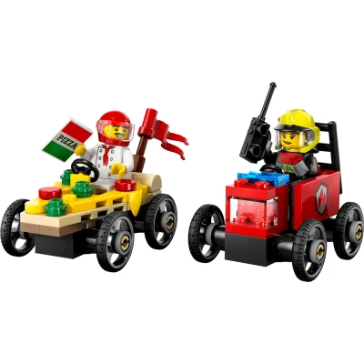 Bilde av LEGO City 60458 Billøp mellom pizzabil og brannbil Byggesett Plast