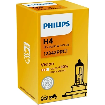 Bilde av PHILIPS 12342PRC1 Lyspære, fjernlys H4 12V 60/55W 3200K Halogen VOLKSWAGEN: Multivan 5 (7HM, CADDY 4 Kasten, Transporter 5, JEEP: Renegade SUV