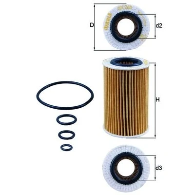 Bilde av MAHLE ORIGINAL OX 260D Oljefilter Filterinnsats AUDI: Q3, MERCEDES BENZ: SLK, VOLKSWAGEN: Crafter 30 35 Minibuss