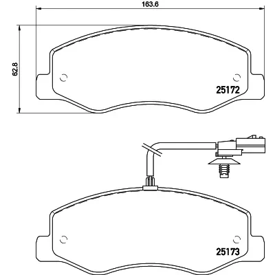 Bilde av HELLA 8DB 355 015 311 Bremseklosser med integrert slitasjevarselkontakt RENAULT: MASTER 3 Kasten, 3, OPEL: Movano B Van