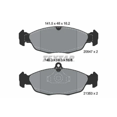 Bilde av TEXTAR 2054701 Bremseklosser klargjort for slitasjeindikator OPEL: Vectra A Sedan, Astra F Corsa B Hatchback, DAEWOO: Lanos Sedan