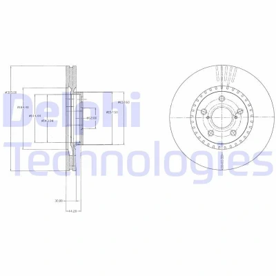 Bilde av DELPHI BG9074 Bremseskiver 315 30 5 ventilert oljet ubehandlet uten hjullager, ABS sensorring