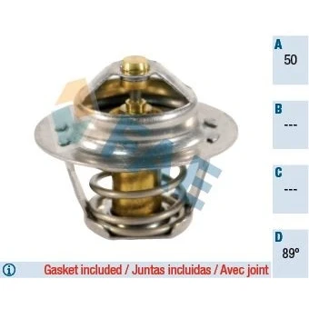 Bilde av FAE 5205089 Termostat 89 med tetning RENAULT: MEGANE 2 Kombi, CLIO 3, Coupe Cabriolet, NISSAN: Qashqai / Qashqai+2 I