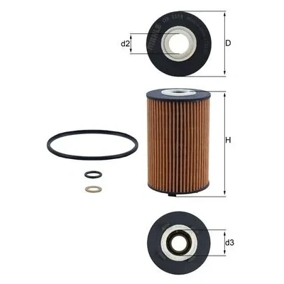 Bilde av MAHLE ORIGINAL OX 1158D Oljefilter Filterinnsats SSANGYONG: Korando III SUV