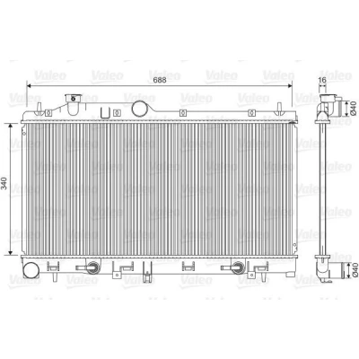 Bilde av VALEO 701554 Radiator Aluminium 688 340 16 uten kjølemiddelregulator Kjøleribber loddet